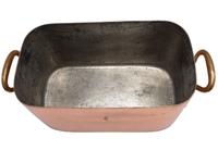 A French Copper Daubière with Brass Handles