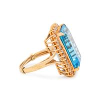 BLUE TOPAZ AND DIAMOND RING