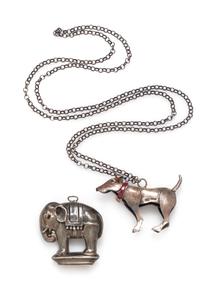 A Collection of Sterling Silver Pendants and Chain, 22.90 dwts.