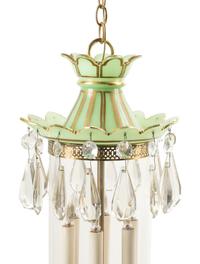 An Opaline Glass Hall Lantern