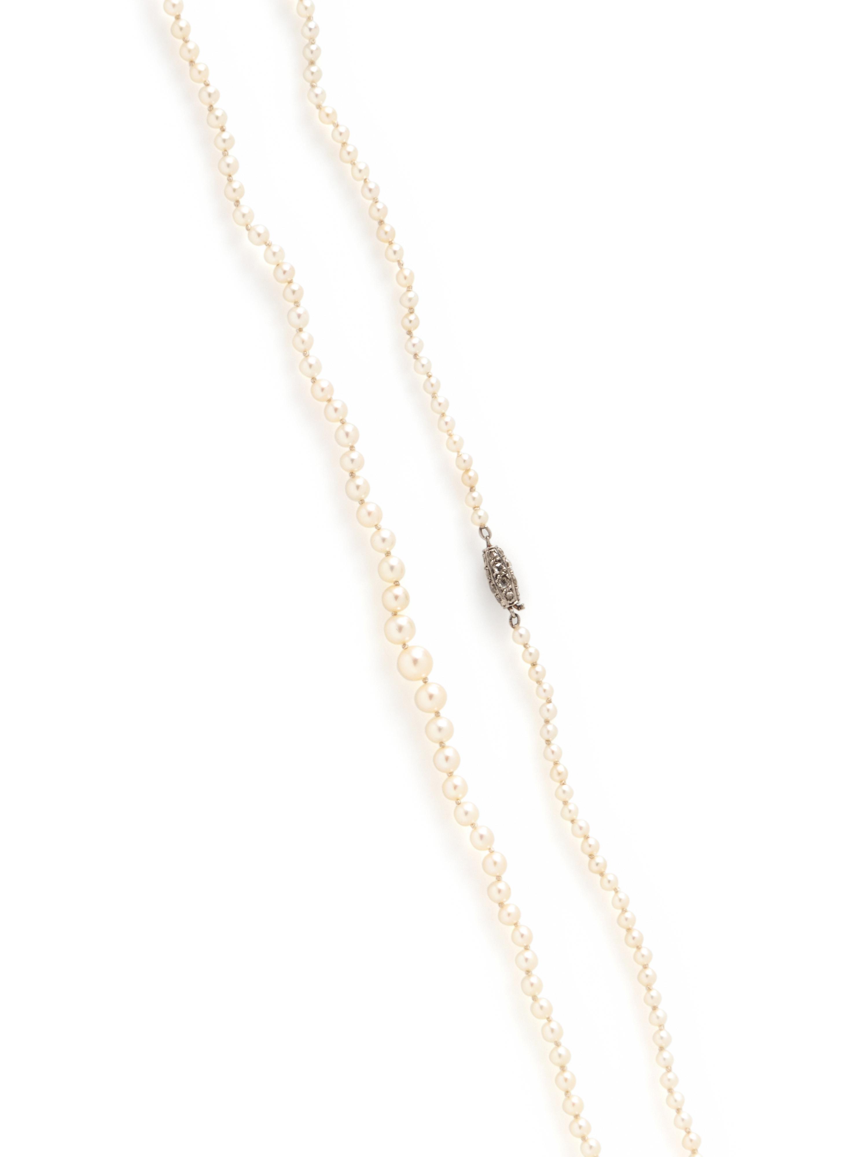 NATURAL PEARL AND DIAMOND NECKLACE