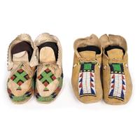 Southern Plains Beaded Hide Moccasins