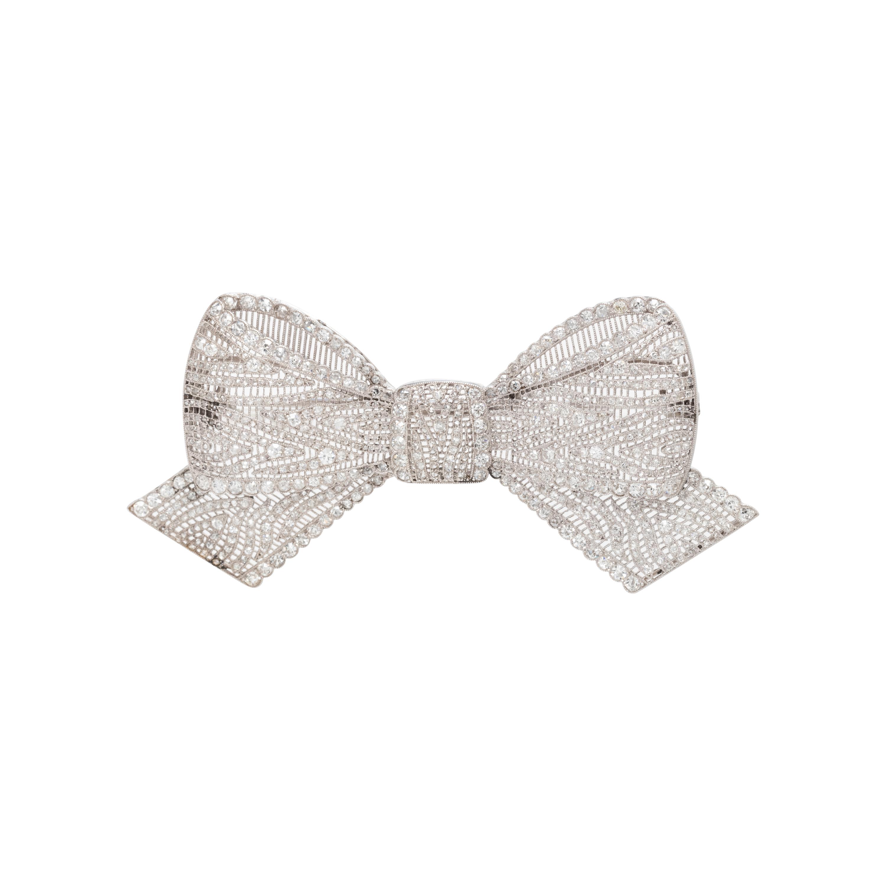 EDWARDIAN, DIAMOND BOW BROOCH