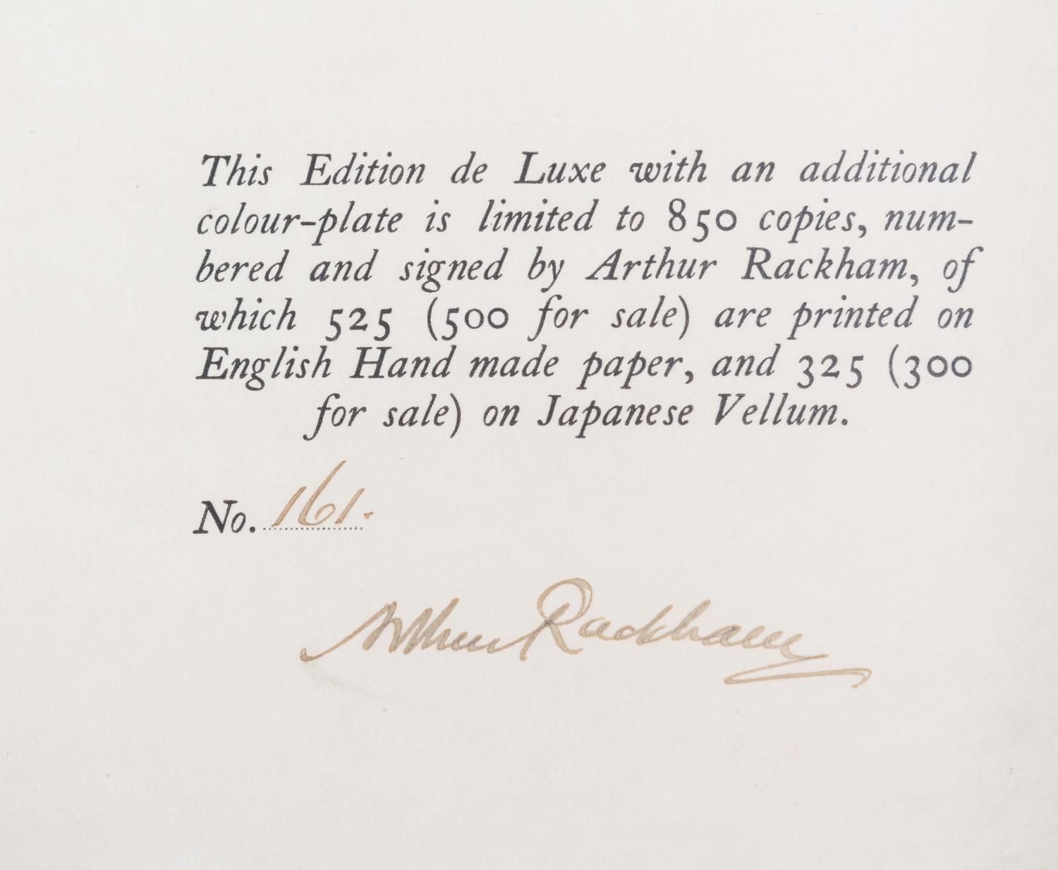 (HALPIN, BILL; RACKHAM, ARTHUR) EVANS, C.S. Cinderella. London/New York, 1919. Finely bound by Bill Halpin. Limited, signed.