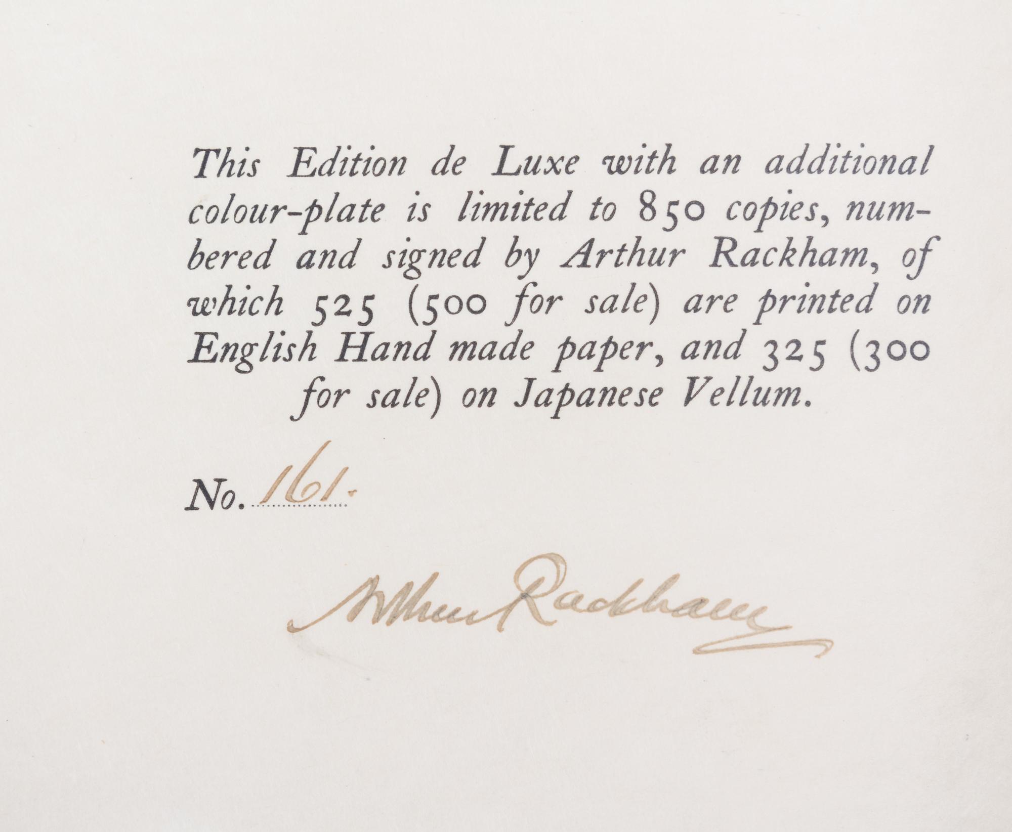 (HALPIN, BILL; RACKHAM, ARTHUR) EVANS, C.S. Cinderella. London/New York, 1919. Finely bound by Bill Halpin. Limited, signed.