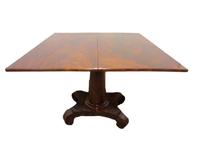 Late Classical flame mahogany and mahogany veneer card table circa 1830