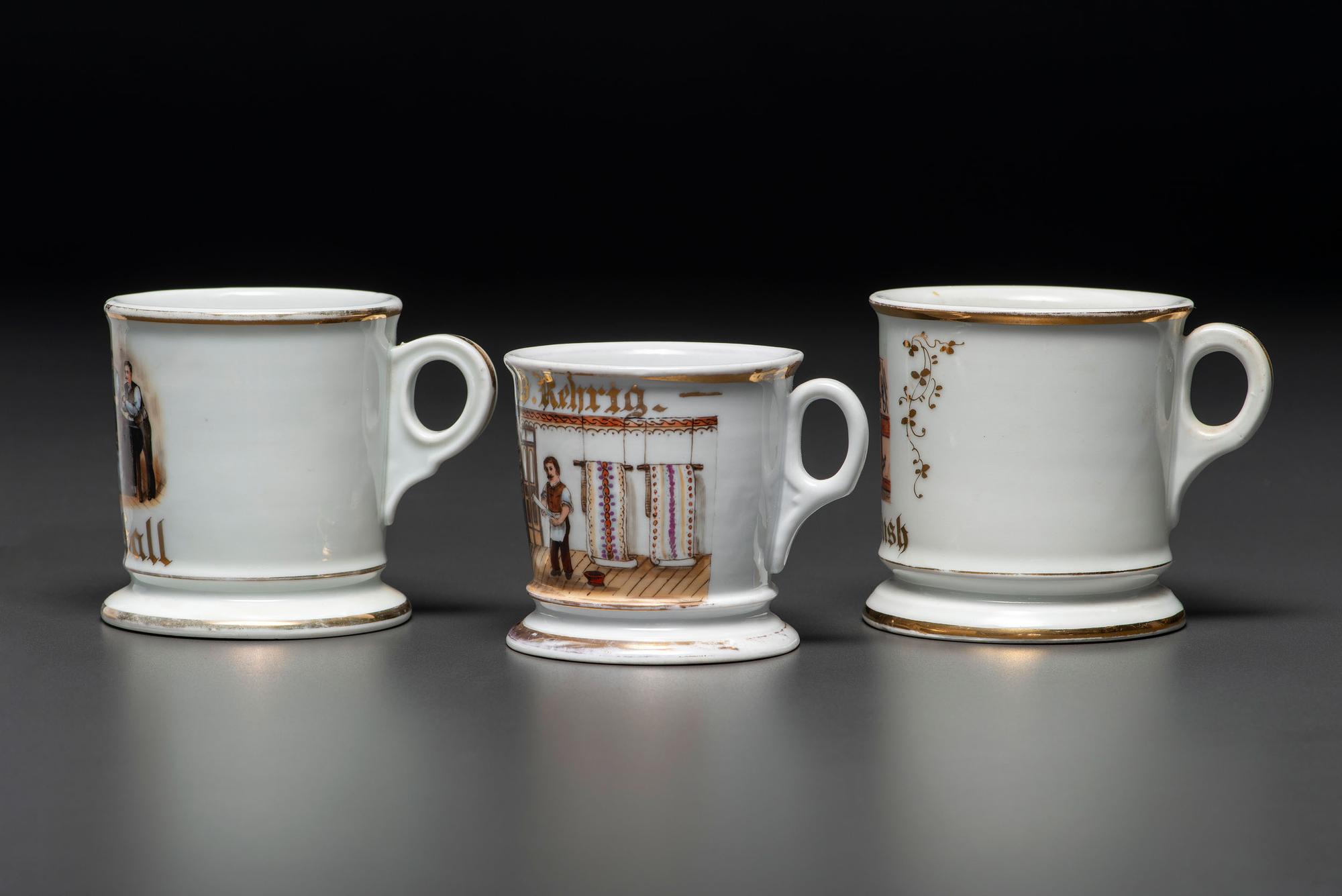 Three Craftsman's Porcelain Occupational Shaving Mugs