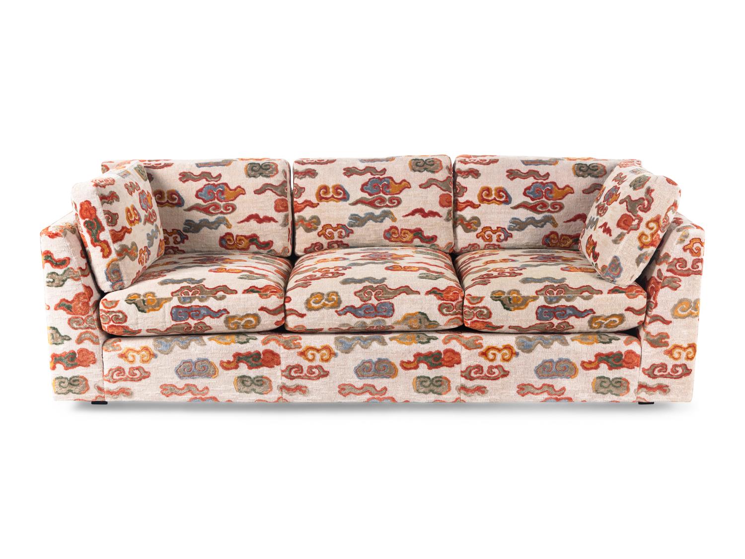 A Pair of Custom Upholstered Three-Cushion Sofas