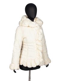 Moncler, Scallop-Edge Cream Puffer Jacket