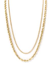 A Collection of 14 Karat Yellow Gold Rope Chain Necklaces. 37.70 dwts.