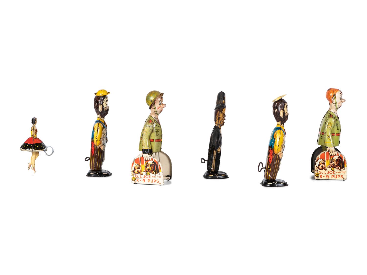Five Tin Lithograph Figural Windup Toys