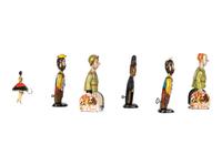 Five Tin Lithograph Figural Windup Toys
