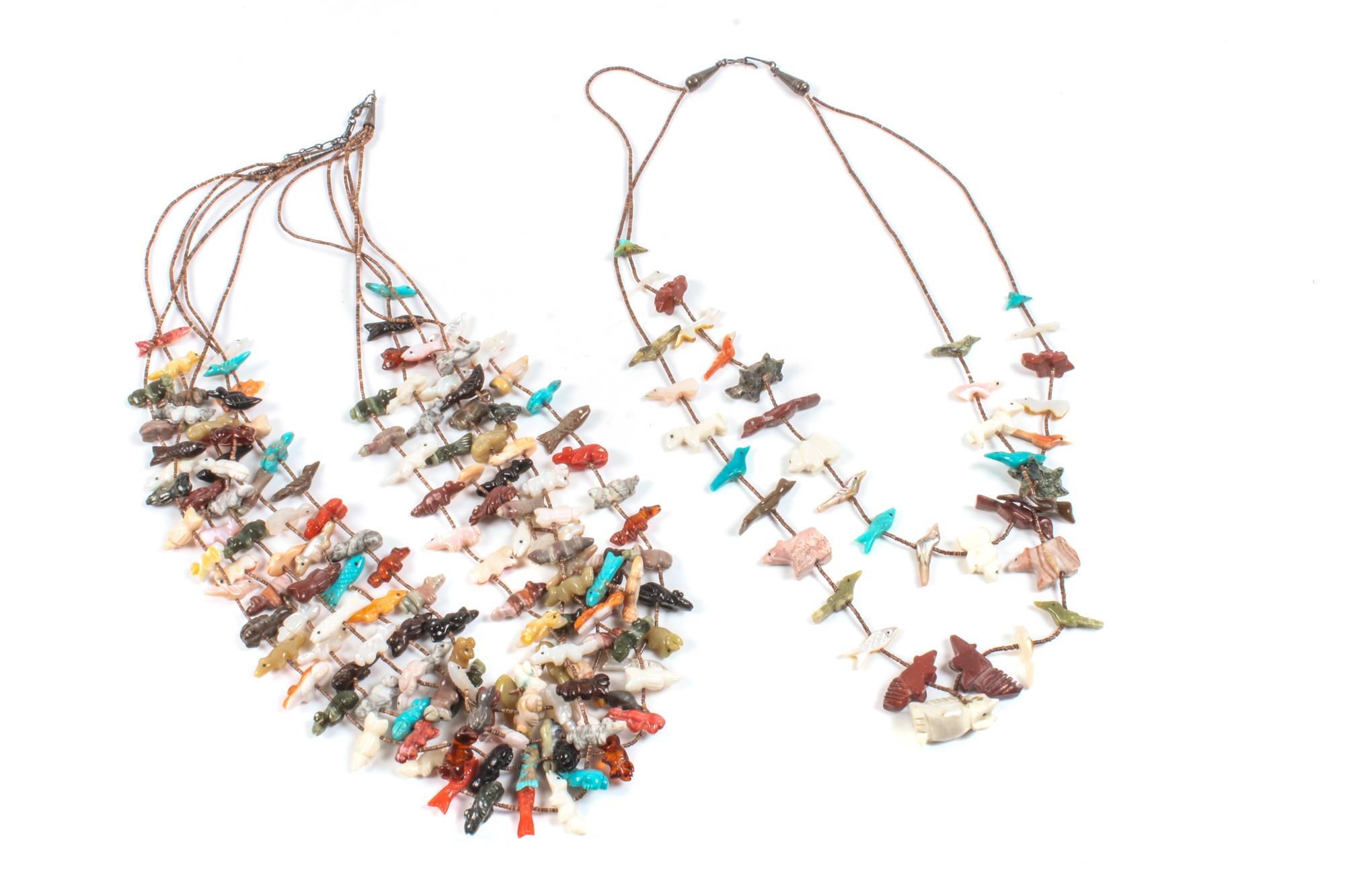 Two Southwestern Fetish Necklaces Length of first 22 inches