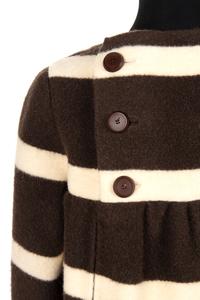 Madame Grès Haute Couture Wool Striped Dress with Leather Belt, 1960s
