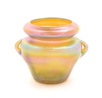 Tiffany Studios, EARLY 20TH CENTURY, a Favrile glass handled vase, with gold iridescence