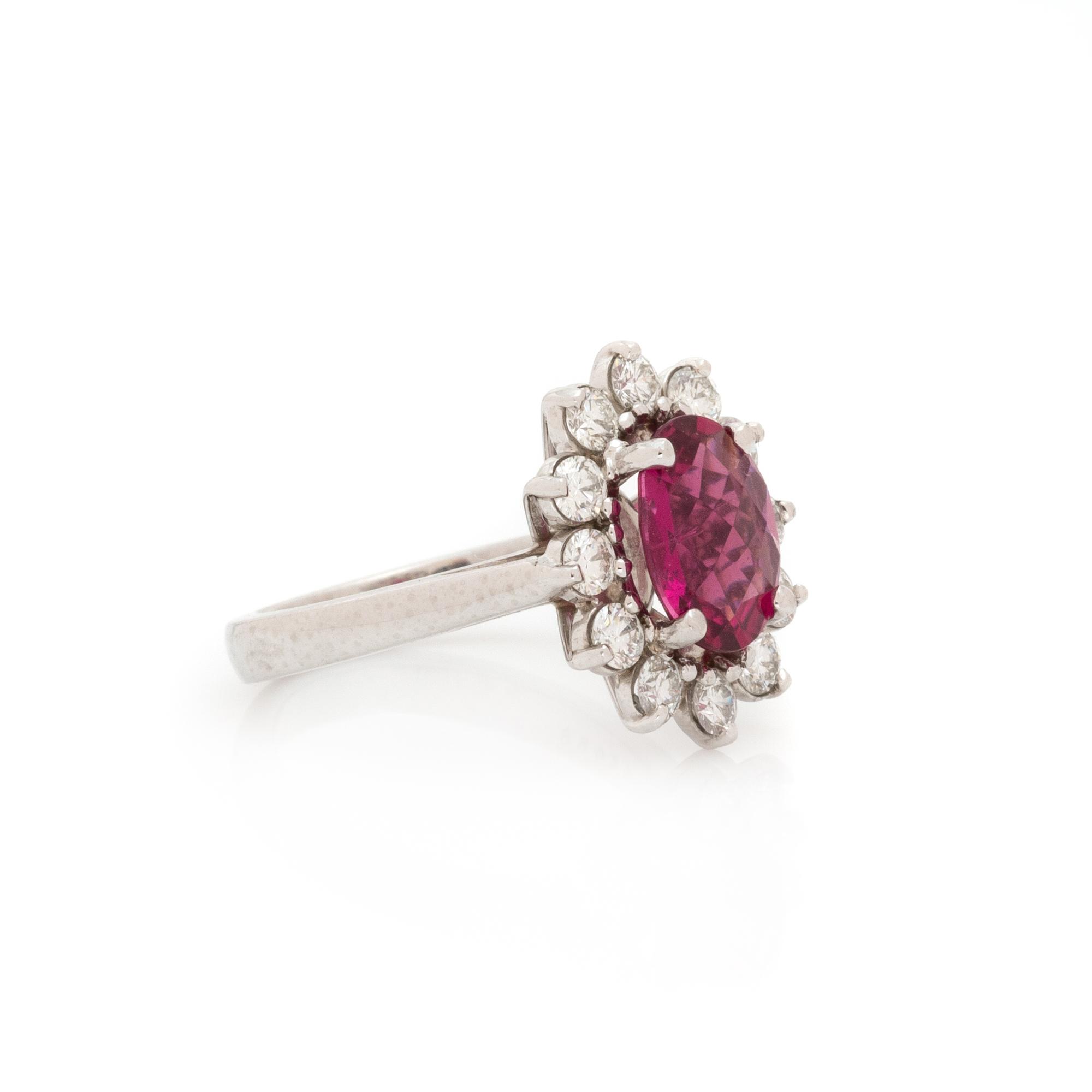 RUBELLITE AND DIAMOND RING