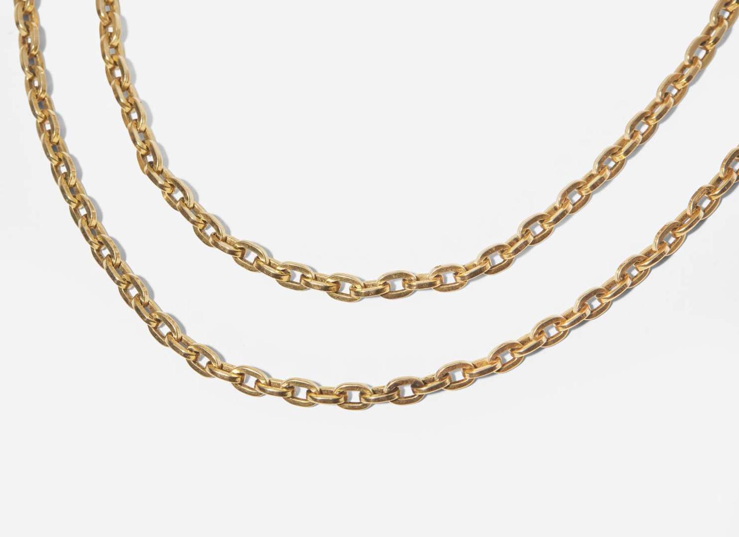 A 14K Yellow Gold Oval Link Necklace