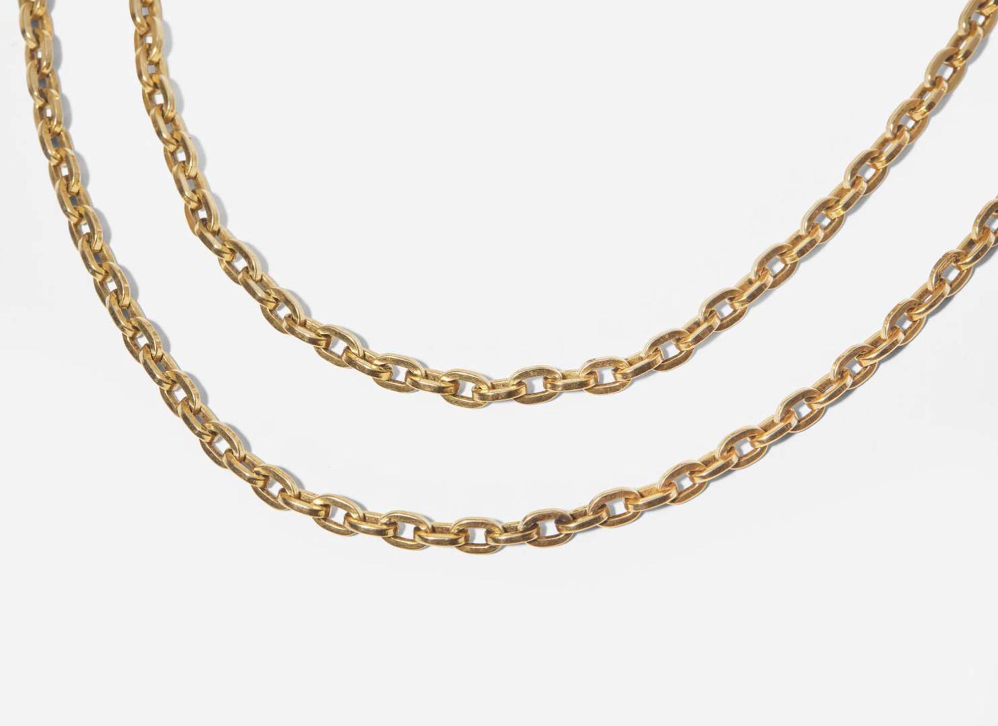 A 14K Yellow Gold Oval Link Necklace