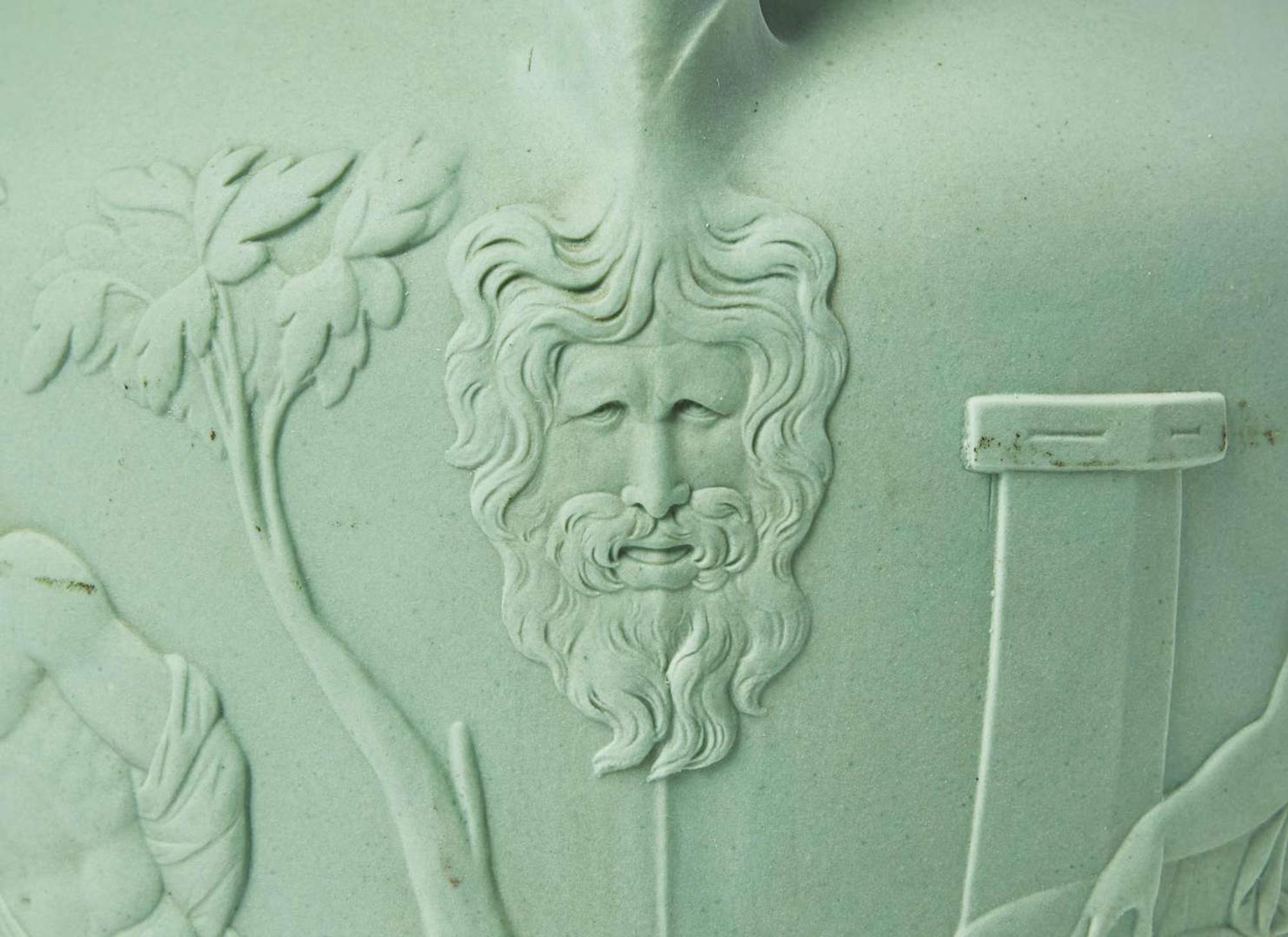 A Wedgwood Solid Green Stoneware Portland Vase, UK, mid-19th century