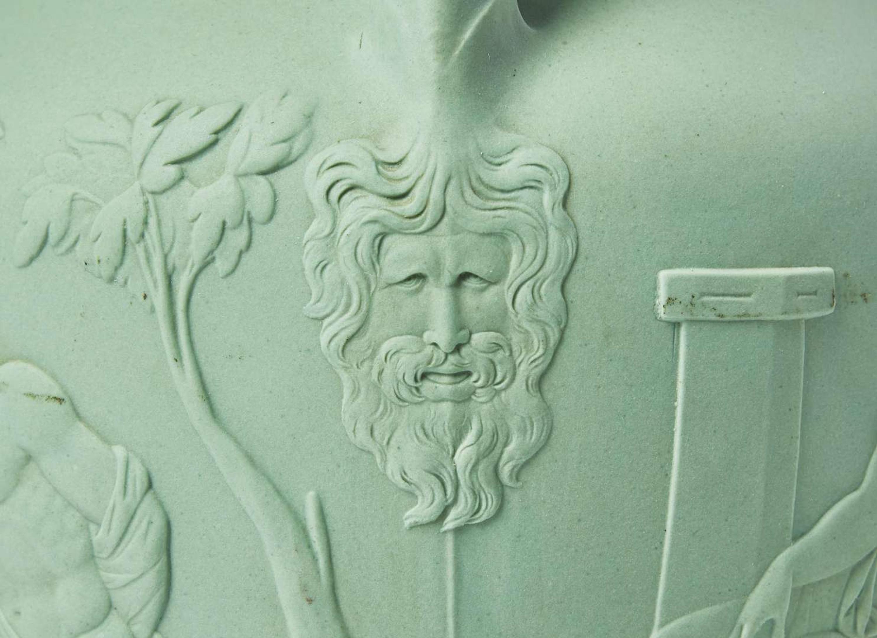 A Wedgwood Solid Green Stoneware Portland Vase, UK, mid-19th century