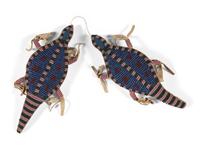Contemporary Plains Beaded Umbilical Cord Fetishes, Pair