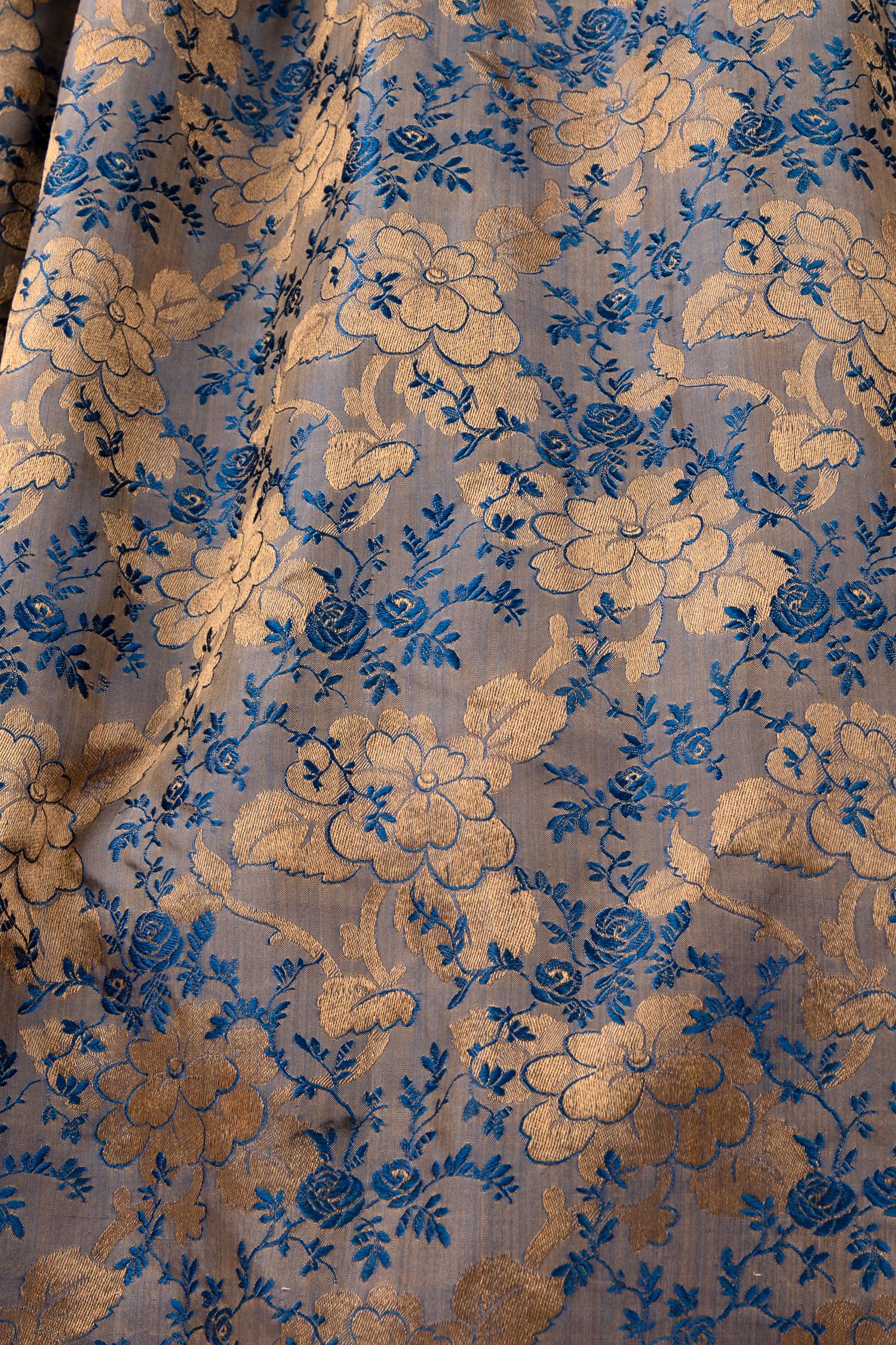 Iridescent Silk Jacquard Evening Dress, 1850s