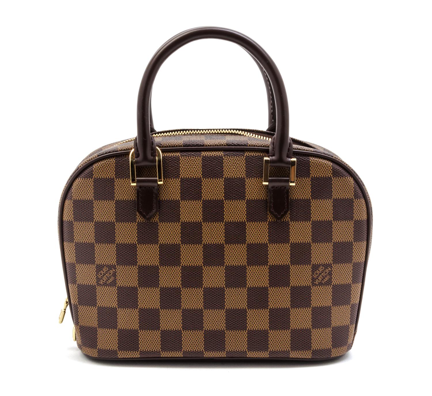 A Louis Vuitton Damier Canvas Sarria Bag, 8 1/2 x 6 1/2 x 3 1/2 inches.