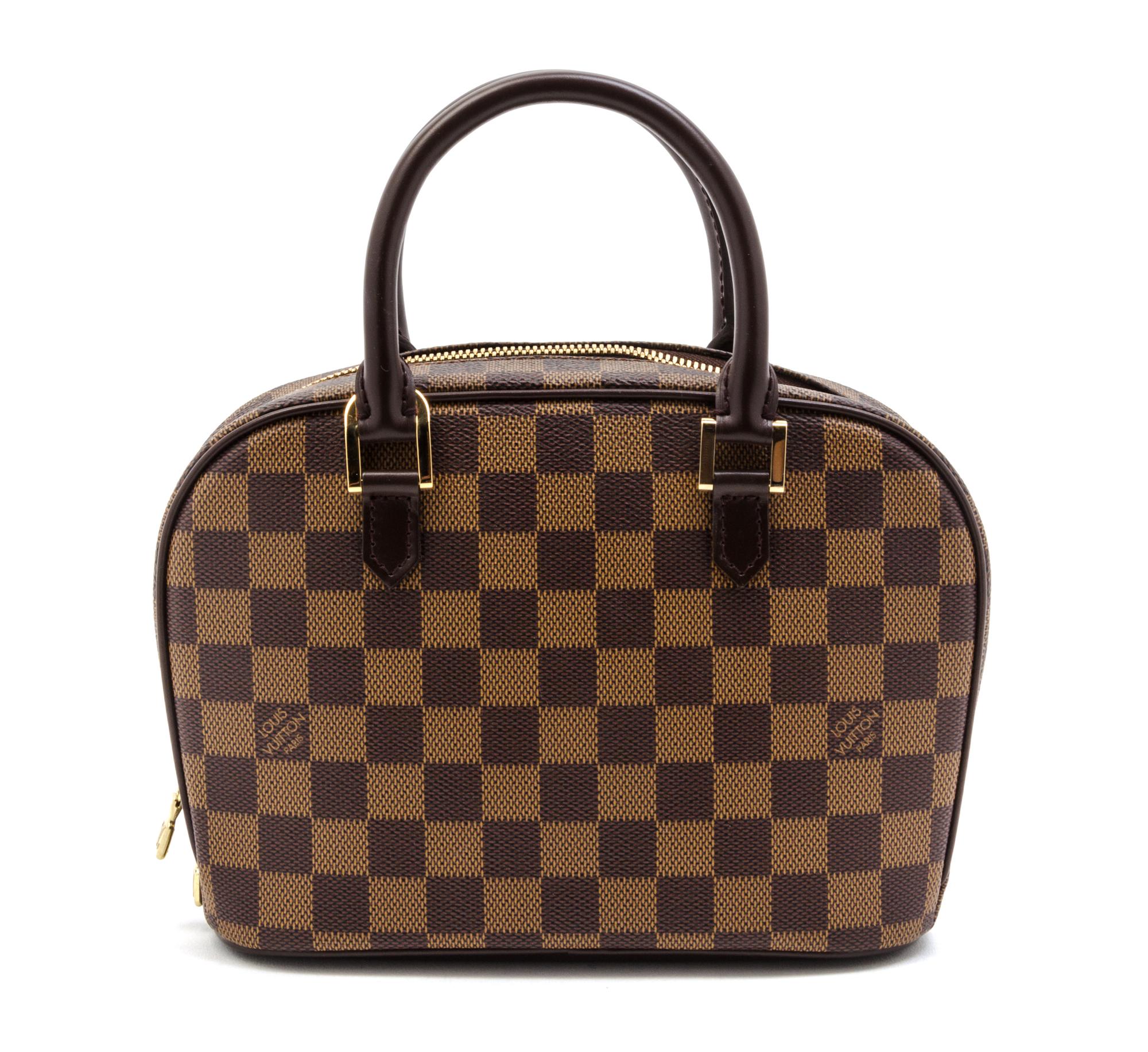 A Louis Vuitton Damier Canvas Sarria Bag, 8 1/2 x 6 1/2 x 3 1/2 inches.