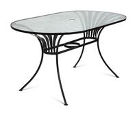 A Spring Steel Garden Table and Eight Chairs by Francois Carre