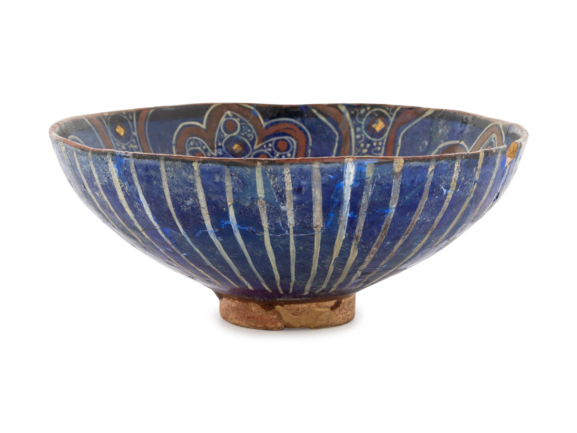 A Persian Lajvardina Pottery Bowl