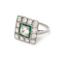 DIAMOND AND EMERALD RING