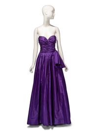 Loris Azzaro Haute Couture, Convertible Purple Taffeta Evening Gown