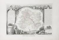 A Collection of Twelve French Engravings, 19TH CENTURY, comprising maps of wine-producing regions from Atlas National Illustre, unframe