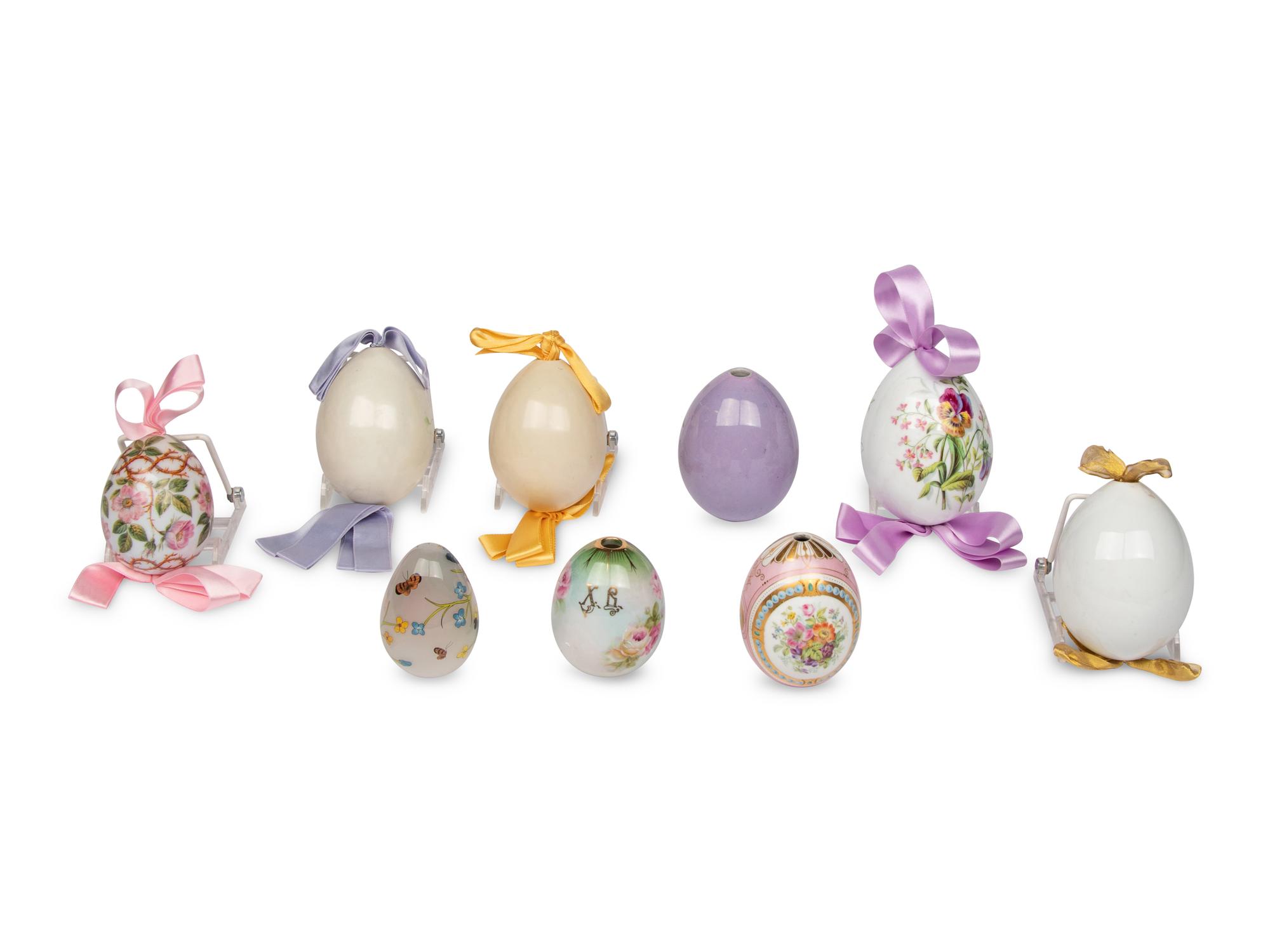 A Group of Eight Russian Porcelain Eggs