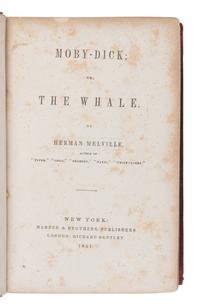 MELVILLE, Herman (1819-1891). Moby Dick, or, The Whale . New York: Harper & Brothers, 1851.