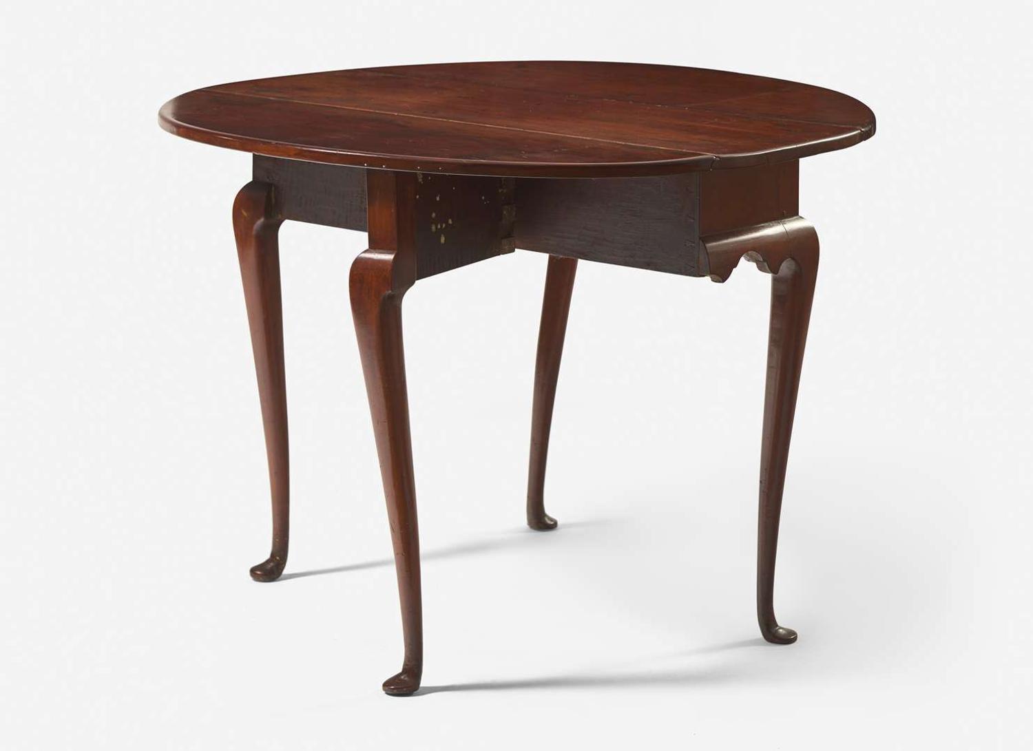 A diminutive Queen Anne cherry drop-leaf table, New England, mid-18th century