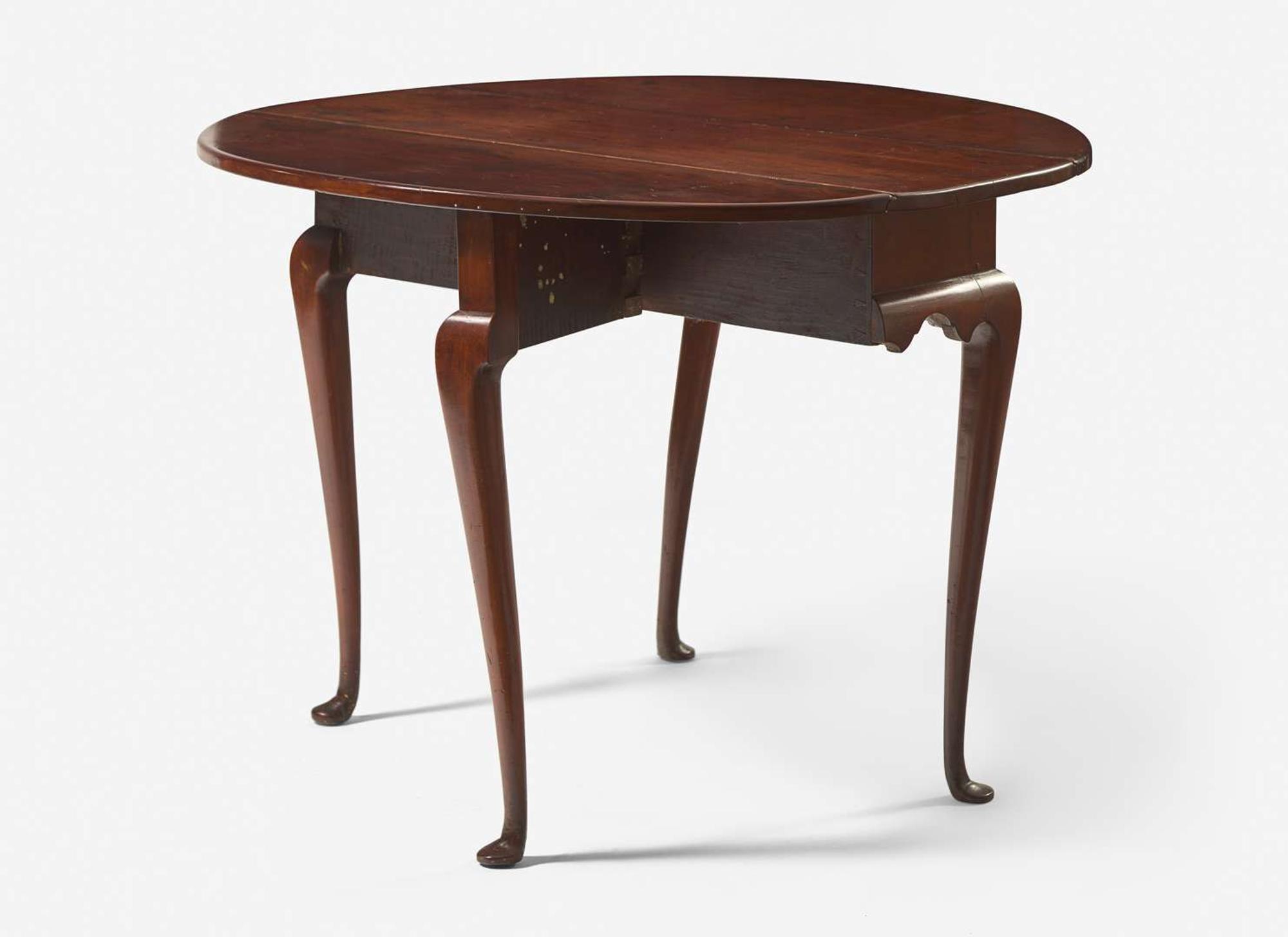A diminutive Queen Anne cherry drop-leaf table, New England, mid-18th century