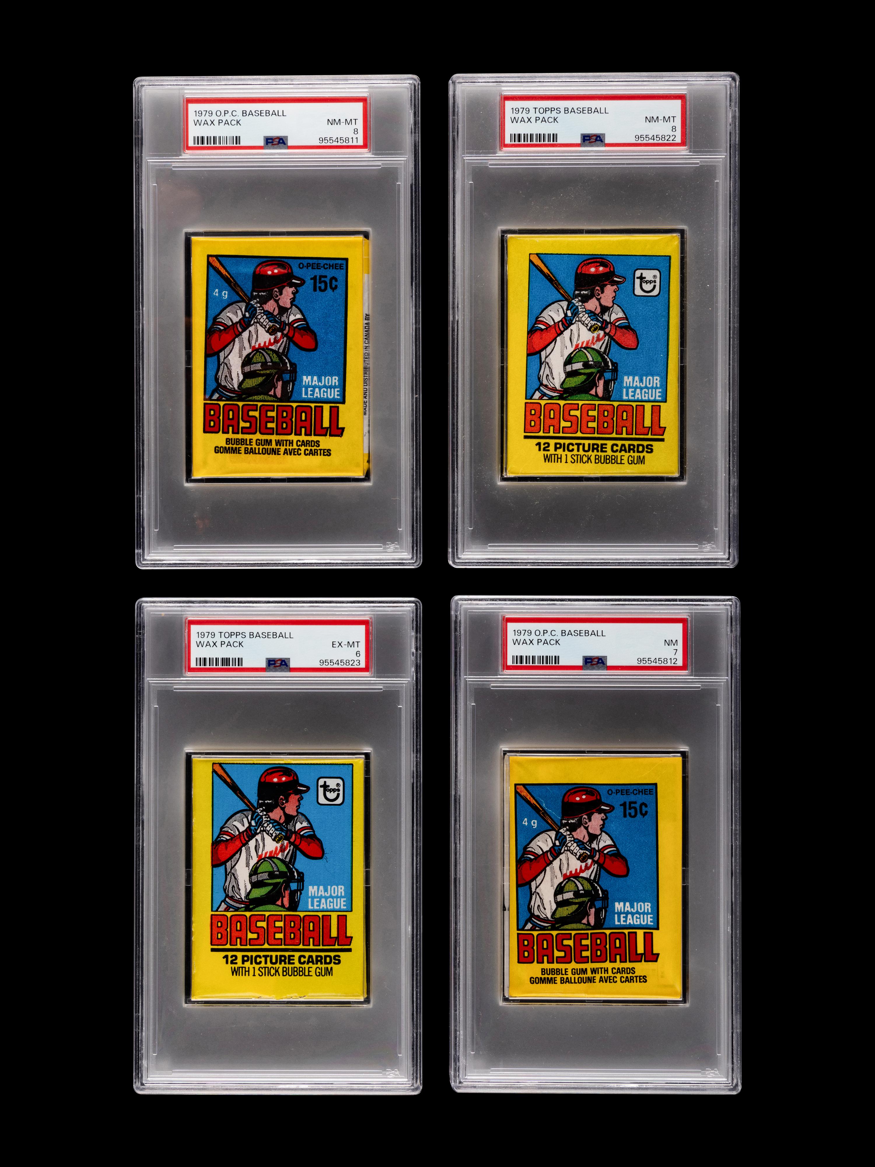 A Group of Four PSA Graded 1979 O-Pee-Chee Baseball Wax Packs