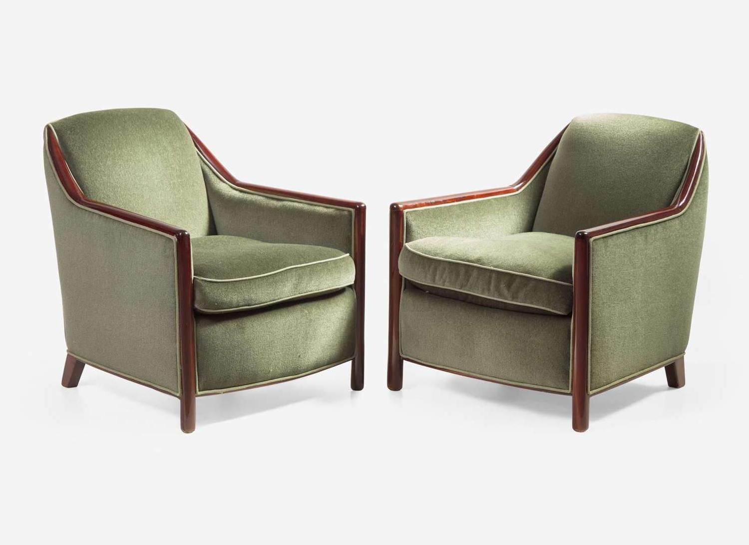 Attributed to Jules Leleu, Pair of Lounge Chairs