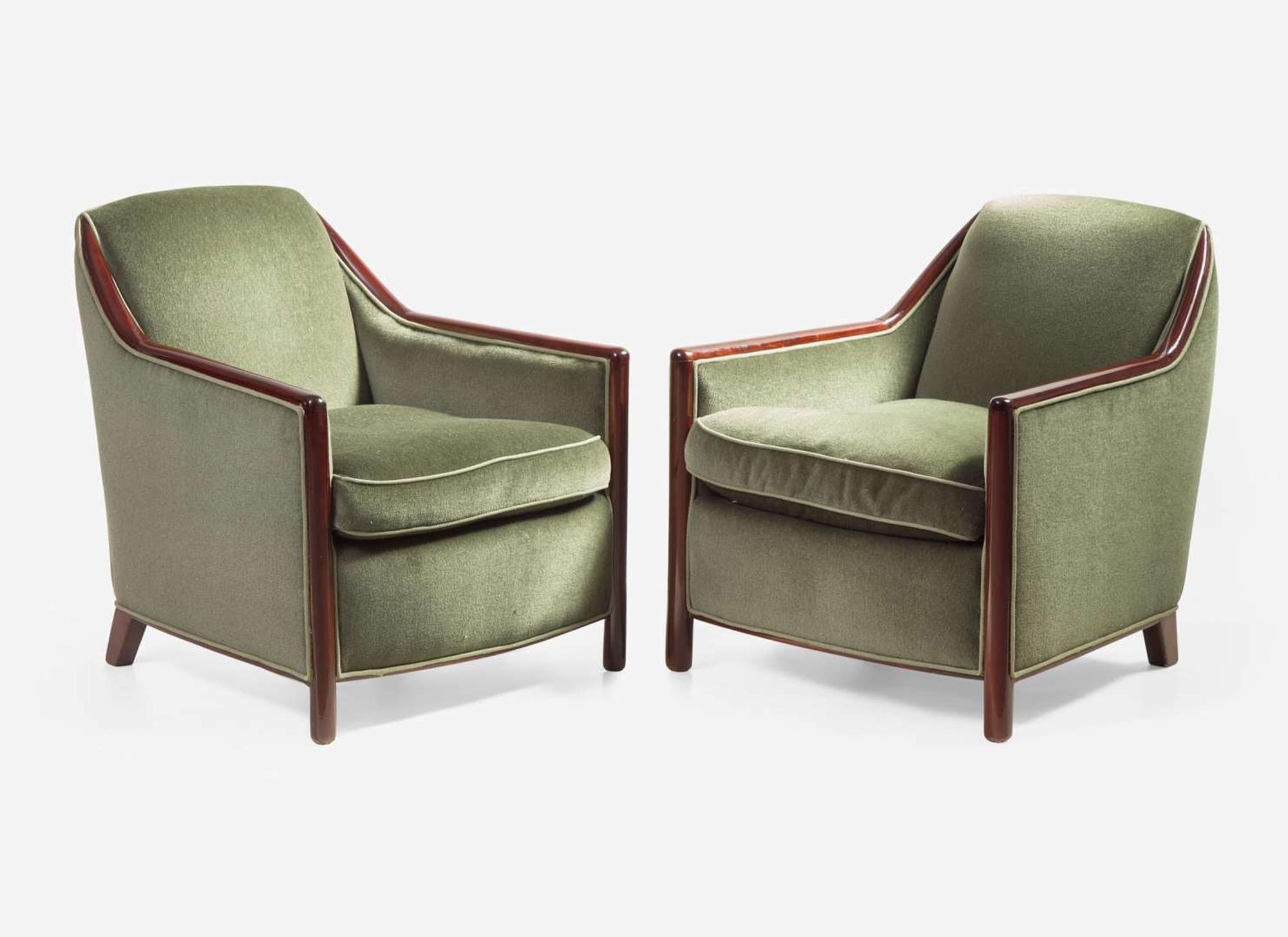 Attributed to Jules Leleu, Pair of Lounge Chairs