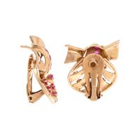 RETRO, ROSE GOLD AND RUBY EARCLIPS