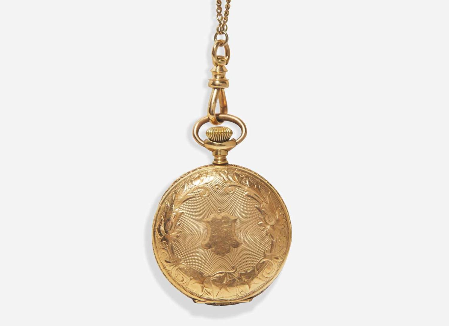 A 14K Gold Ladies Hampden Pocket Watch