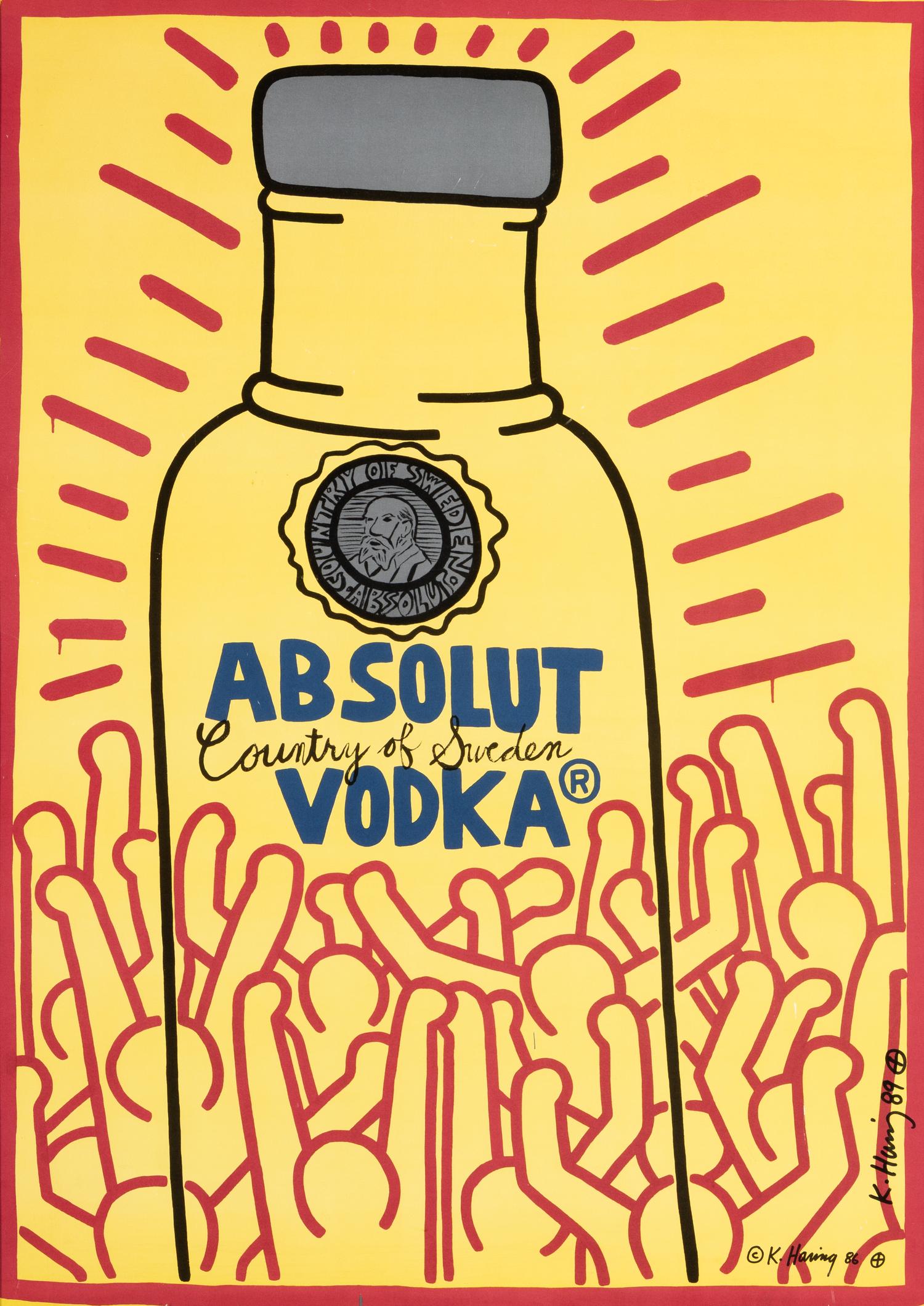 Keith Haring (American, 1958-1990) — Absolut Vodka, 1986-1989