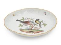 A Meissen Painted and Parcel Gilt Porcelain Ornithological Plate