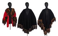 Three Adrienne Landau Fur-Trimmed Capes