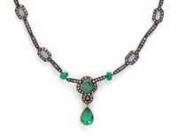 EMERALD AND DIAMOND NECKLACE