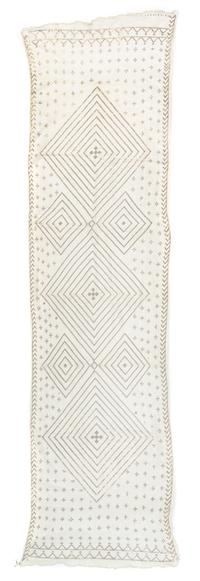 Three Egyptian Silver Decorated Assuit Scarves 57 x 89 inches.
