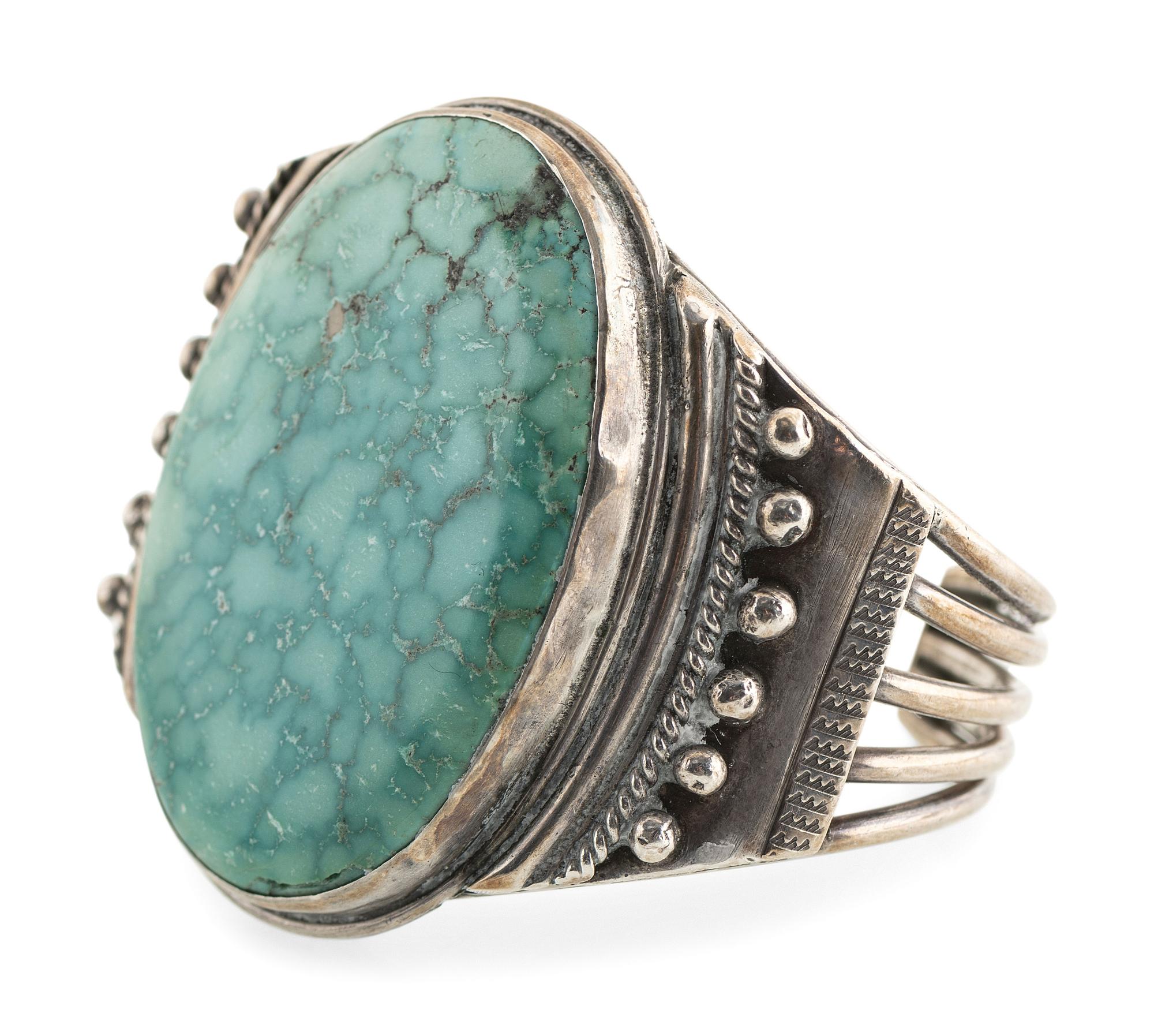 Sterling Silver and Kingman Turquoise Cuff Bracelet