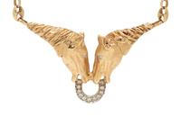 YELLOW GOLD AND DIAMOND HORSE NECKLACE