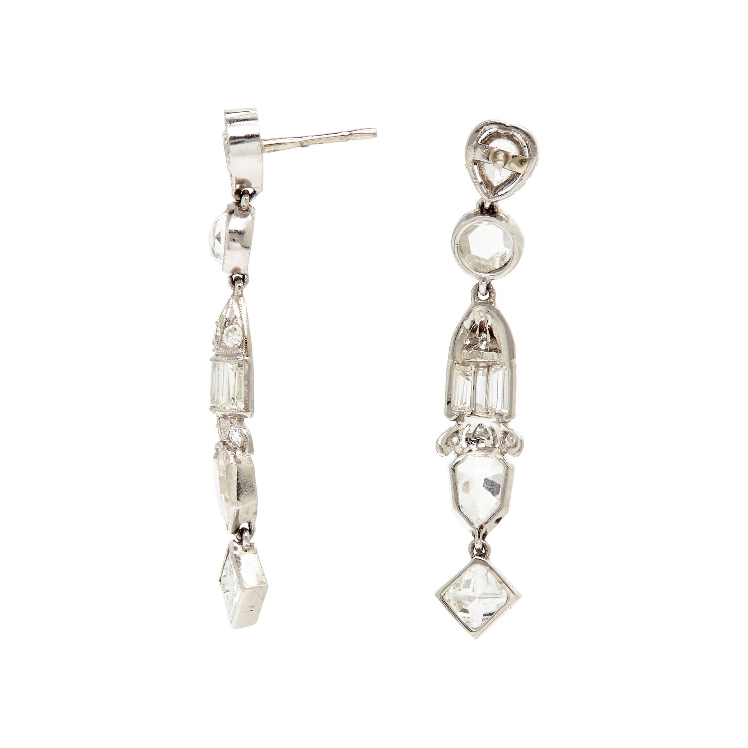 PLATINUM AND DIAMOND EARRINGS